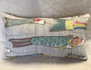 Coussin lin, thème poissons – Image 2