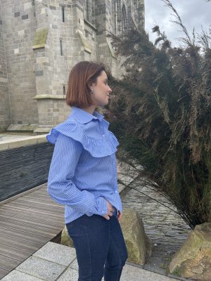 Chemise rayée à volants CHAZELLE – Image 2