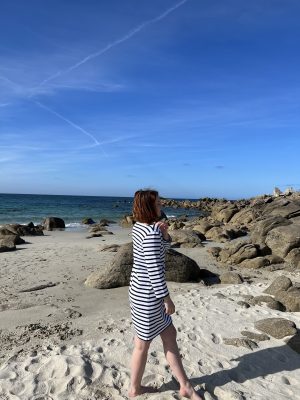 Robe marinière éponge bleue/blanc – Image 2
