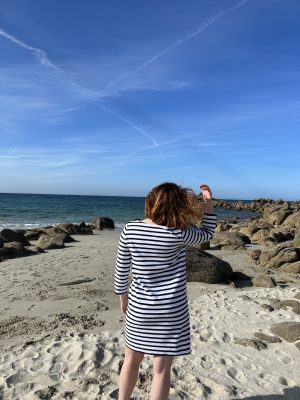 Robe marinière éponge bleue/blanc – Image 3