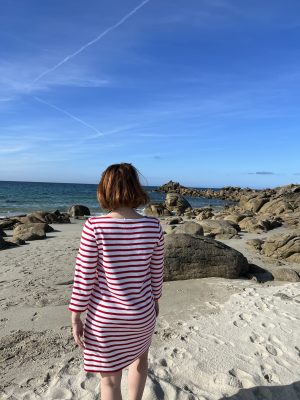 Robe marinière éponge rouge/blanc – Image 3