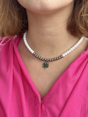 Collier Carla, Jaspe blanc