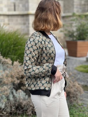 Bomber veste - imprimé beige – Image 2