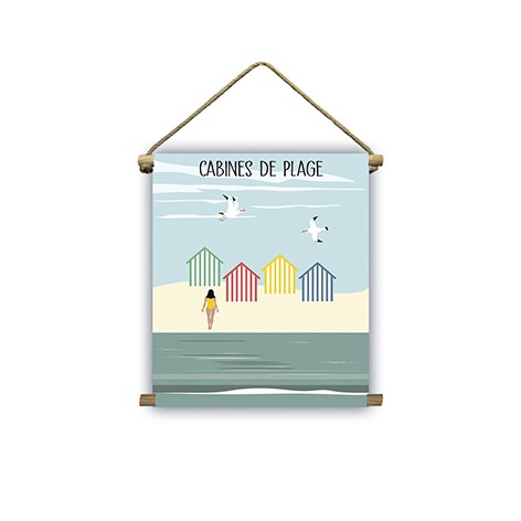 Notre kakémono thème Cabines de plage, donnera vie à votre maison avec les illustrations bord de mer. Suspendez la mer à vos murs !