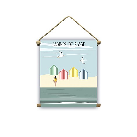 Notre kakémono thème Cabines de plage, donnera vie à votre maison avec les illustrations bord de mer. Suspendez la mer à vos murs !