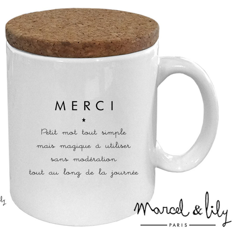 La mug "Merci " une jolie idée cadeau pour remercier toute personne ! Elle va craquer ! Création Française - Marcel & Lily
