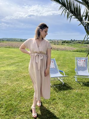 Robe mi-longue Julia beige – Image 3