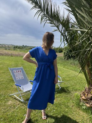 Robe mi-longue Julia bleue – Image 2